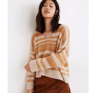 NWT Madewell Space-Dyed Staley V-Neck Pullover Sweater